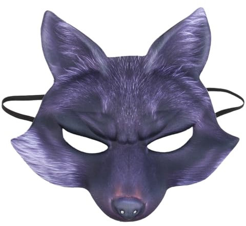 Amosfun Masque Demi Visage Renard Eva Masque De Carnaval Mascarade Accessoire Cosplay Pour Halloween Fête Costume Élégant Et Confortable 2 Pièces