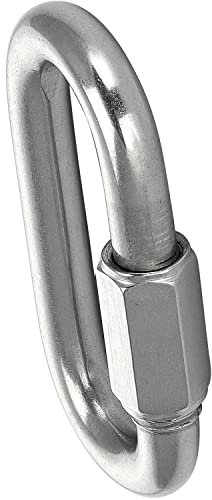 FASTON Edelstahl Karabiner Schraubverschluss D=4 (4 Stück) Ketten Schnellverschluss Schraubverbinder V4A Kettenverbinder