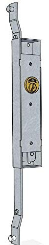 PREFER - serratura verticale sinistra per serranda scorrevole - sporgenza cilindro mm. 3,2 - Cilindro tondo sinistra - 198 h x 40 l x 18 p mm
