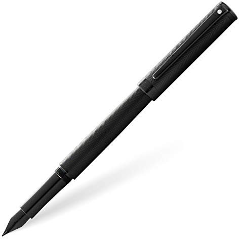 Sheaffer Intensity Engraved Matte Black PVD w/Polished Black Appointments and Fine Nib Fountain Pen E0924443