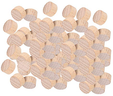 300 Stücke Buchenholzscheiben Unbehandelt, 1 cm Durchmesser, Runde Holzringe für DIY Basteln, Weihnachtsdekoration, Geschenke und Home Deco