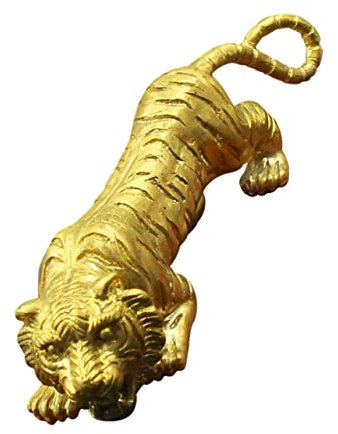 Operitacx Tigerfigur Aus Kupfer Tischdekoration Wohnaccessoires Tischdeko Neujahrsschmuck Langlebiges Material Einfache Aufstellung Detailgetreue Darstellung