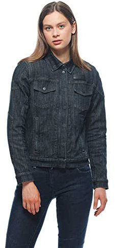 Dainese - Denim Tex Jacket Lady, Chaqueta Vaquera para Moto, Tejido Denim, Suaves Protectores de Hombros y Codos, Chaqueta de Moto para Mujer, Azul, 38