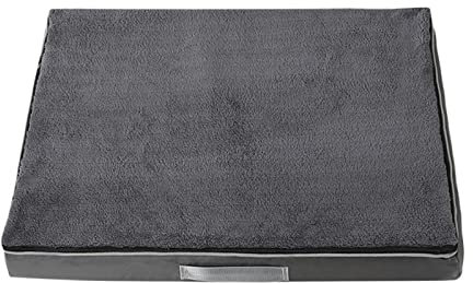 Memory-Schaum-Hundebett mit waschbarem, abnehmbarem Bezug, orthopädisches flaches Hundebett, Hundematratze mit rutschfester Unterseite/wasserdichtem Liner Coffee L/346 ( Color : Dark Gray , Size : S )