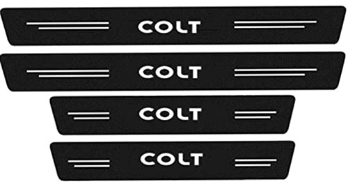 Symilov 4 Piezas Pegatinas Protector de Umbral Puerta de Coche para Mitsu-bishi ASX Outlander Ralliart Colt Lancer, Accesorios Decoración para Estribos de Coche AntiarañAzos de Fibra Carbono, Colt