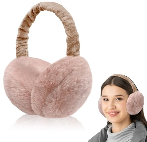mizikuu Winter Ohrenwärmer Damen, Ohrenschützer Warme Faltbare Earmuffs Einstellbare Ohrabdeckungen Plüsch Ohrenmuscheln Kälteschutz Winterzubehör für Frauen Mädchen Faw