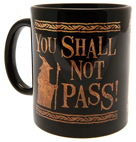 The Lord of The Rings - Mug YOU SHALL NOT PASS (12 cm x 10,5 cm x 8,7 cm) (Noir/Doré)