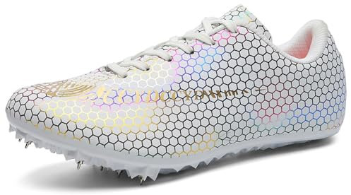 SerendipitousWhisper Leichtathletik-Sprint-Spikes 8 Nägel Sprints Schuhe Atmungsaktive Leichte Professionelle Sportschuhe Verschleißfest Laufschuhe für Männer,Frauen,Kinder