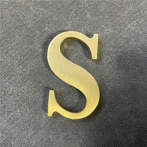 Lettere inglesi in ottone massiccio da 6,6 cm, ornamento con lettere dell'alfabeto in metallo, lettere e numeri autoadesivi da parete, segnaletica per indirizzo, numeri di porta, lettere e accessori