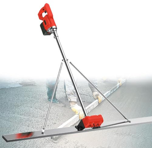 Beachtiful Regla Húmeda de Concreto Inalámbrica, Vibrador de Concreto Eléctrico Comercial a Batería, Máquina de Acabado Liso de Superficie con Hoja de Regla de 59, 2 Baterías