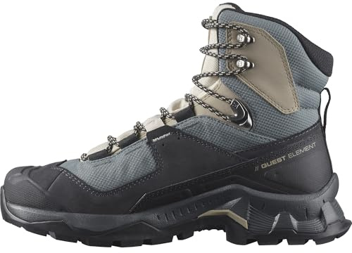 Salomon Women’s Quest Element Gore-Tex, Waterproof Neutral Leather Hiking Boots - Ebony/Rainy Day/Stormy Weather - 7.5 Medium