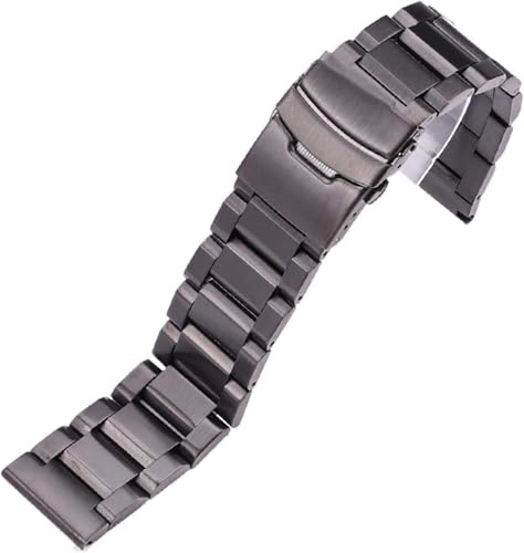 Klockarmband i metall Unisex, Klockarmband i rostfritt stål Klockarmband 18 mm Metallurarmband Länkarmband Blå Svart Guld Klocka Tillbehör Armband(Blackone,18mm)