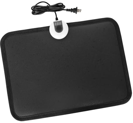TISHIJIE Electric Heated Floor Mats - AC 110V Foot Heater, Heated Foot Warmer Mat Under Desk for Office and Home (Black)