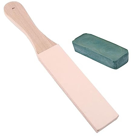 2 Pezzi Coramella per Affilare Coltelli in Legno Pu Doppia Faccia