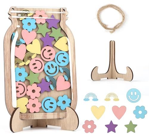 Belohnungstafel für Kinder, Belohnungsgläser und Spielsteine, Regenbogen-Diagramm für Kinderverhalten, Töpfchentraining, Anreiztabelle, Belohnungssystem aus Holz für die Motivation der Klassenarbeit