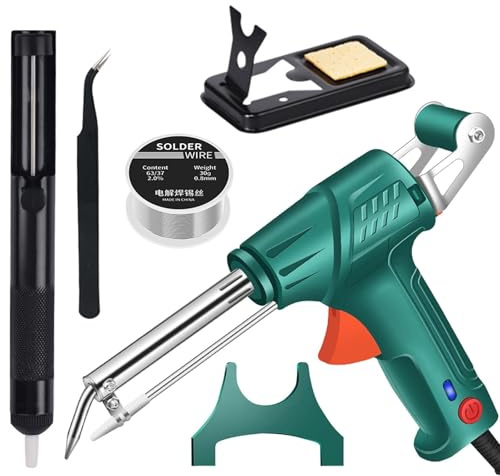 Intern beheizte industrielle Laserschweißwerkzeuge, 60W Lötkolben Set Automatische Elektronik Lötpistole Kit, Schnell heizendes Automatische Lötpistole für Schmuck, Heimwerker, Reparatur (Grün)