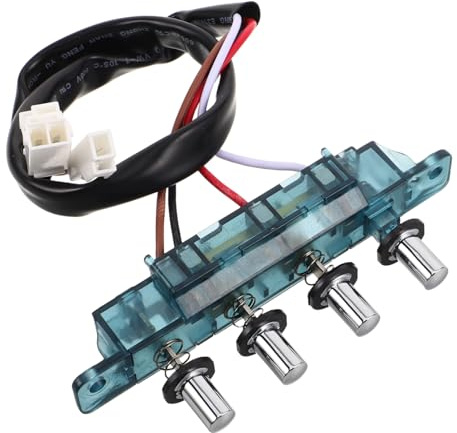 Holibanna Interruptor Botón Pulsador para Campana Extractora Negro de Aleación Diámetro 9mm y Espacio 22mm, Repuesto para Cocinas en Hogares y Restaurantes