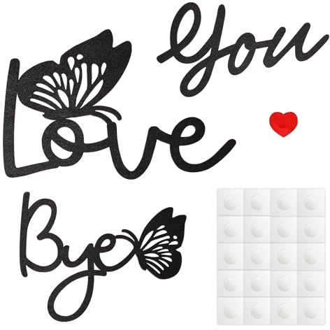 Tinoaly Love You Bye Sign Above Door, Wooden Door Topper Love You Bye Wall Decal Decor for Home Entryway Hallway Windows Farmhouse Wall Art