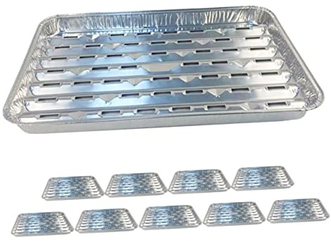 VALICLUD 10 Pcs Bandejas de Comida Papel de Aluminio Desechables Resistentes al Calor para Barbacoa Uso en Hogar y Exterior