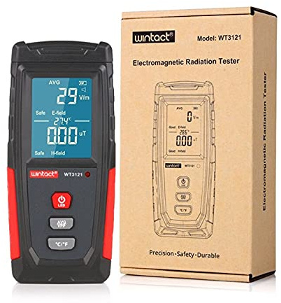 Contatore Geiger, EMF Tester Electrimagnetic Field Detector Detector Tester Tester EMF Meter portatile Dosimetro delle emissioni portatile EMF tester.(WT3121-WIN-GB)