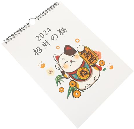 DOITOOL Kalender Ganzmonats Jahreskalender Aus Papier 2024 Kalender Ornamentkalender Familien Trockenlöschkalender Kleinkindkalender Haushalts