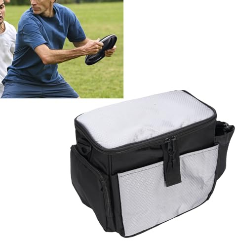 Sunicon Flying Disc Golf Bag, Spacious and Portable, with a Detachable and Adjustable Shoulder Strap and Multiple Pockets, Including a Water Bottle Pocket