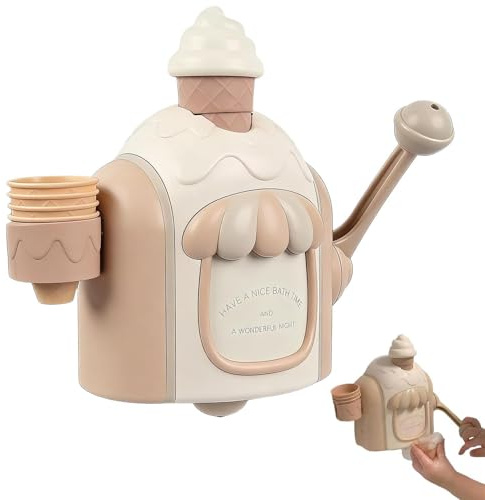 Badeschaum Eiscreme Maschine, Badespielzeug mit Schaumeismaschine, Seifenblasen Badespielzeug Set mit Saugnapf, Interaktiver Spielspaß Eiscreme Schaummaschine EiscremeSchaumbad Spielzeug