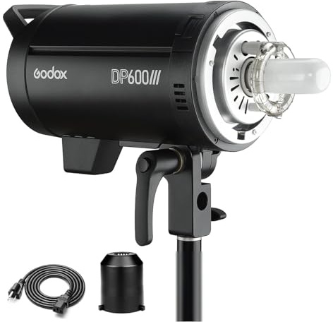 Godox DP600III 600Ws GN80 Studio Flash Strobe Monolight with Bowen Mount, 5600K±200K, 1/2000-1/800S Flash Duration, 1s Recycling time, Built-in Godox 2.4G Wireless System(110V)
