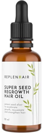 Replenhair Super Seed Oil for Hair Growth - 100% Pure Essential Oil - Natural Hair Growth for Stronger, Thicker hair Treatmentfor All Hair Types - 50ml