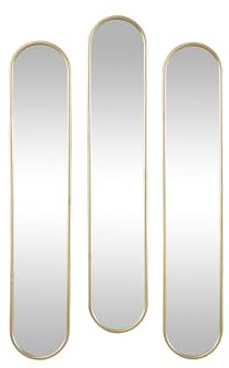 Vente-unique OZAIA Spiegel oval 3er-Set - 25 x 120 cm - Metall - Goldfarben - Jaylen