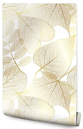 Muralo Tapete Vlies HERBSTBLÄTTER Pflanzen Natur Flora Vliestapete 1000 x 53cm Mustertapete Wohnzimmer Schlafzimmer Esszimmer Küche Moderne Wanddeko Wand Dekoration