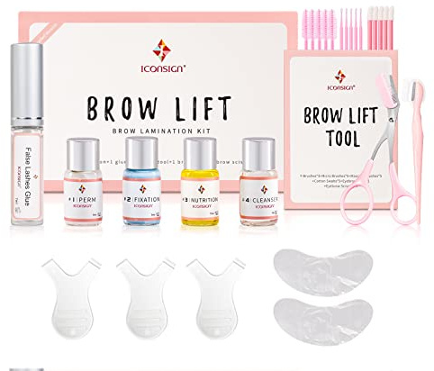 ICONSIGN Kit de Lamination de Sourcils, Kit de Lifting de Sourcils Semi-Permanent Professionnel,Durée de vie jusqu'à 8 semaines, Convient pour le salon et la maison