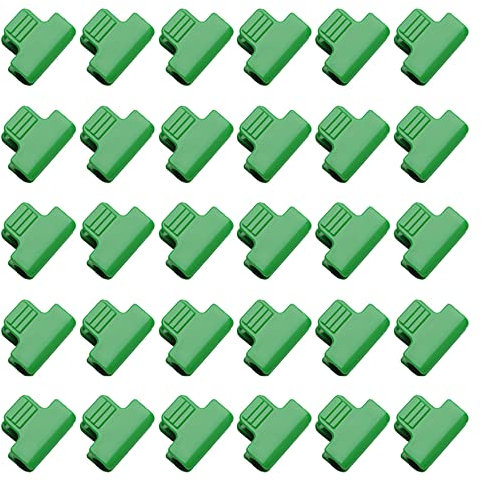 SagaSave 30 Stück Gewächshaus-Klemmen, 19 mm, Garten-Hoop-Clips, Pflanzenclips, Filmreihenabdeckung, Netz-Tunnel-Clips, Rahmen, Schattierung, Netzstab-Clip in Grün