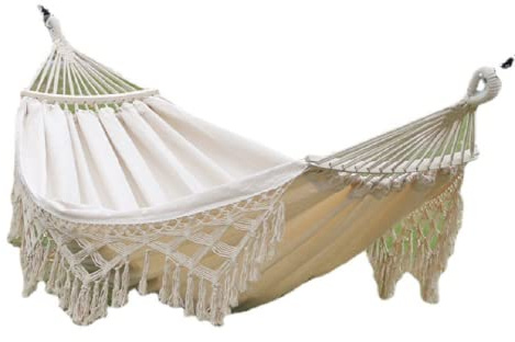 JUNYFFF Doppel Hängematte 300 X 150 cm, Outdoor Hängematten Stabhängematte Für Reise Camping Wandern Garten, Tragbar Und Atmungsaktiv, Belastbarkeit Bis 300 Kg Für 1-2,A