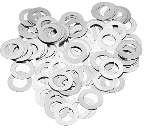 sourcing map Lot de 100 rondelles plates M8 en acier inoxydable 304, 8 x 14 x 0,5 mm, entretoises plates ultra fines pour boulons à vis, réparation électronique, automobile