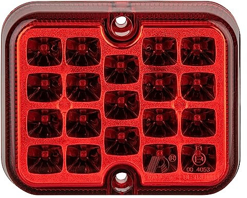 AUTOLIGHT 24 Luz LED antiniebla trasera roja 12 V 100 x 81 x 28 mm 19 LED certificado E impermeable para coches, remolques, tractores, caravanas