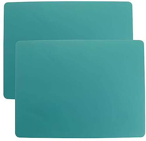 Roellgs 2 Stück Silikon-Tischsets, Backmatte, Mehrzweck-Tischschutz, antihaftbeschichtet und rutschfest, hitzebeständig (grün)
