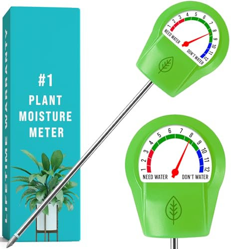 GROWIT Plant Moisture Meter Houseplants - Accurate Plant Water Meter for Indoor Plants Soil Moisture Meter Stocking Stuffers Gift for Mom Dad Adults - No Battery Needed