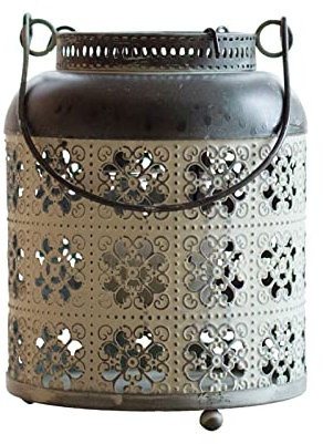 HEXEH Kerzenhalterhalter Eisen Hohl Kerzenhalter Korb Laterne Windlampe Vintage Handwerk Innendekoration Kerzenhalter Kandelaber
