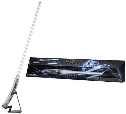 Star Wars Hasbro The Black Series, Spada Laser Elettronica Force FX Elite di Ahsoka Tano, con luci a LED di Nuova Generazione ed Effetti sonori, dai 14 Anni in su