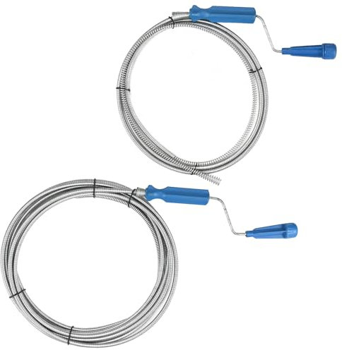 2 Stück Rohrreinigungsspirale, Abflussspirale Abflussreiniger, Multifunctional Biegbares Spüle Rohrspirale für Hartnäckige Rohrverstopfungen, Drain Cleaner, Waschbecken, Kanalreinigung(5M/2M Ø5mm)
