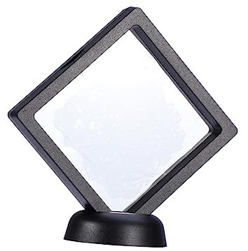 LIFKOME Floating Frame Jewelry Display Box Transparent Show Case for Coins Medals Memorabilia Black Stand for Home Store Present Giving