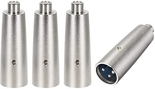 XYWHPGV Adaptateur XLR mâle vers RCA femelle, changeur de genre - convertisseur XLR-M vers RCA-F 3 broches, connecteur adaptateur audio enfichable pour microphones, prise mâle micro, 4 pièces(a84b8 0b