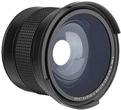 Adaptador de Lente Ojo de Pez de 58 Mm, Perspectiva Gran Angular con Cuerpo de Aluminio para Cámara SLR DSLR