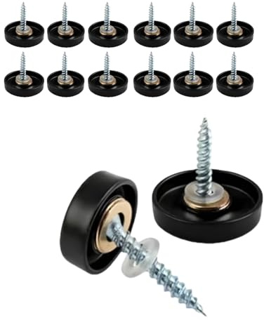 12PCS Mirror Screws Cap 16MM Stainless Steel Screw Cover Cap,Mirror Nails with Decorative Caps For Bath Plates,Tables,Wardrobes,Furniture,Black