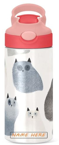 Aesthetic Ragdoll Cats White - Botellas de agua pequeñas de acero inoxidable personalizadas de 355 ml, sin BPA, vaso de viaje aislado con tapa emergente, popote de silicona y asa de transporte