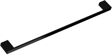 kalb | Handtuchhalter Lenn Aluminium extra-lang (80 cm) für Wand, doppelte Befestigung, Badezimmer & Waschtisch, Schwarz oder Chrom, Handtuchstange (Schwarz)