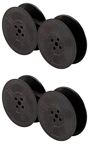 Remingtape 2-pack skrivmaskin, färgband, Twin spole, skrivmaskin, färgband, dubbel spole, färgförpackning, bläckdel för de flesta skrivmaskiner (svart)
