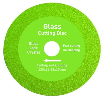 IUSOT 125mm Diamond Glass Cutting Disc, Ultra-Thin 1mm Blade for Angle Grinder, No-Chip Precision Tile Cutter, Fits 22.23mm Arbor