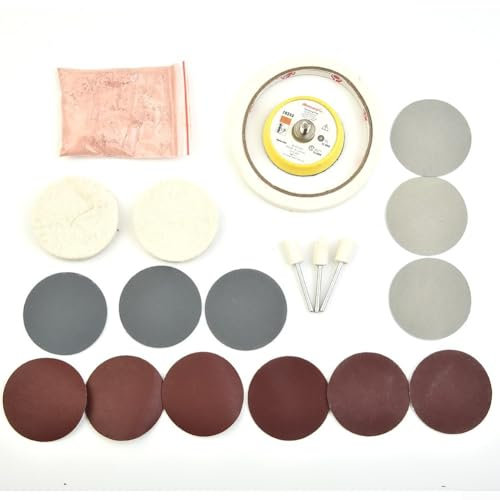 Kit de polissage pour verre de montre 20 pièces, bande de ruban adhésif, poudre d'oxyde de cérium, avec fonctions de polissage et de nettoyage efficace du verre de montre